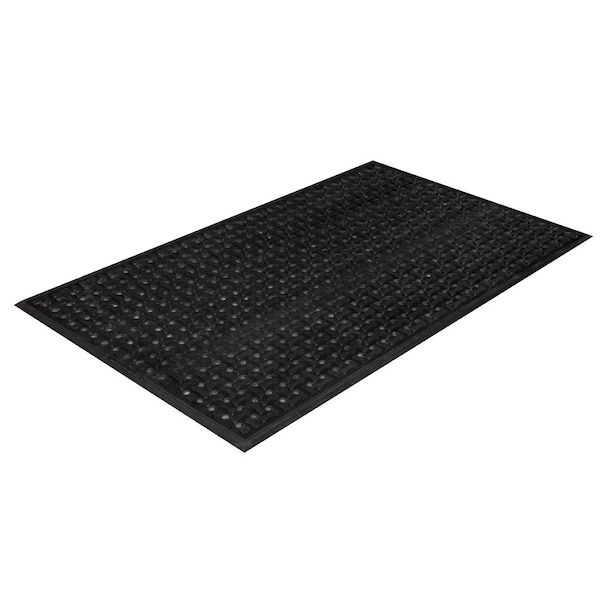 Crown Matting Technologies Antifatigue Mat, 3' L x 2' W, 3/8" Thickness, Nitrile Rubber, Black KS 0023BK - main